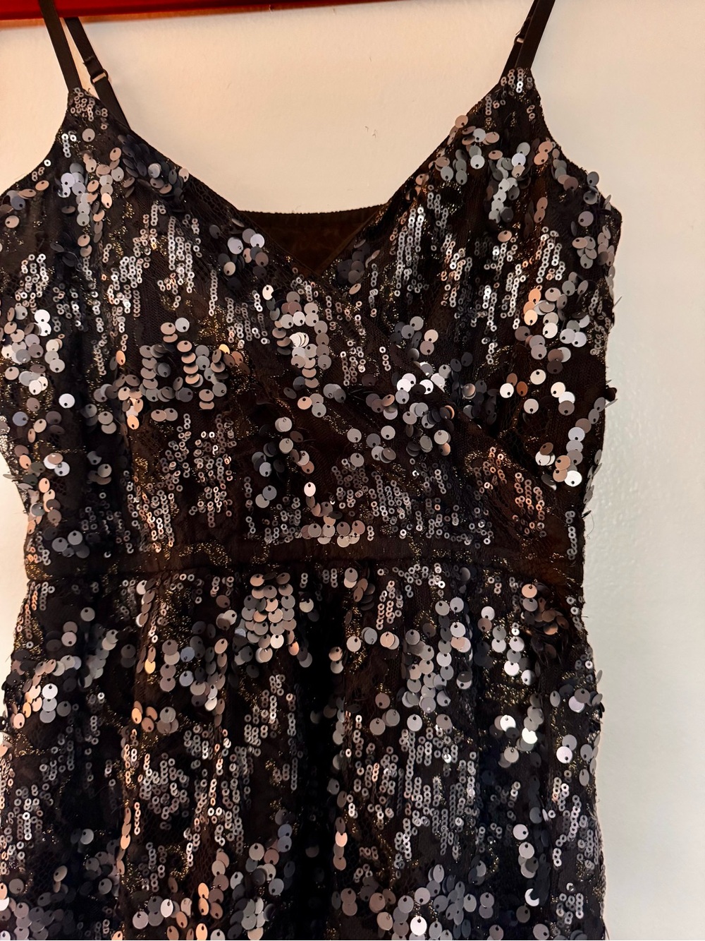 Express Black Sequin Mini Dress